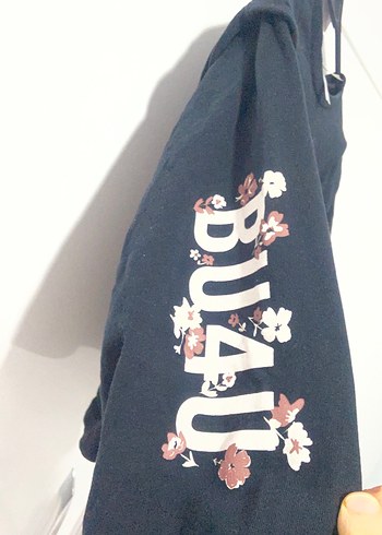 Siyah Mini Oversize Sweatshirt - Görsel 3