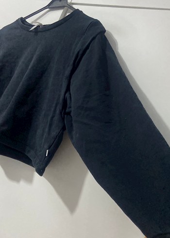 Siyah Mini Oversize Sweatshirt - Görsel 5