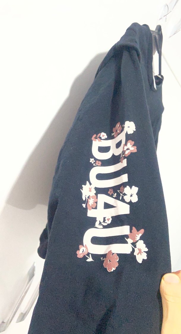 Siyah Mini Oversize Sweatshirt - Görsel 3