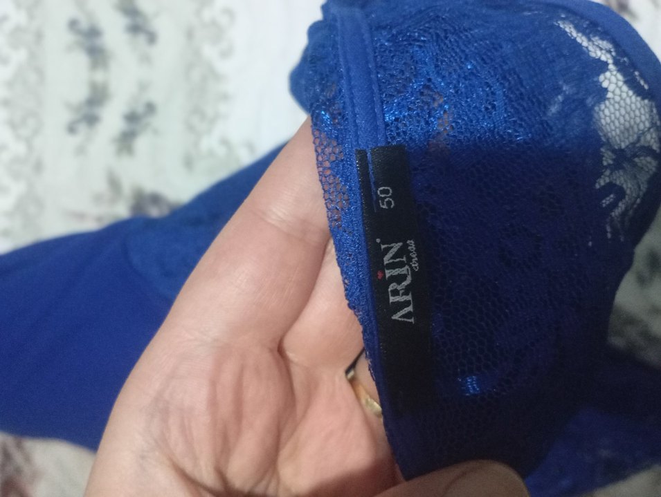 Uzun, Drapeli Mavi Kadın Abiye - Görsel 4