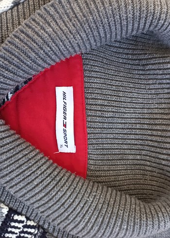 HILFIGER & SPOART Gri Nakışlı Yüksek Yakalı Erkek Kazak - Görsel 6