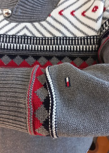 HILFIGER & SPOART Gri Nakışlı Yüksek Yakalı Erkek Kazak - Görsel 2