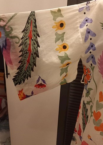 ÇİÇEK DESENLİ UZUN BOHEM KİMONO - Görsel 6