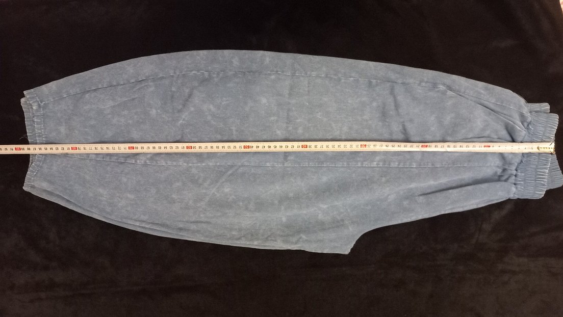 İNCE KOT GRİ MAVİ MİDİ LOOSE FİT KADIN PANTOLON - Görsel 3