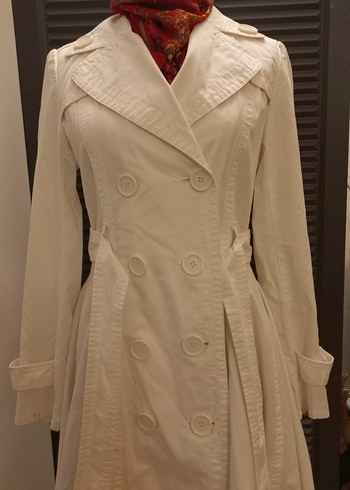 TRENCKOT BEYAZ DAR KALIP - Görsel 3