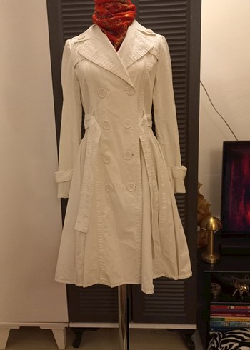 TRENCKOT BEYAZ DAR KALIP - Görsel 9