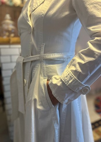 TRENCKOT BEYAZ DAR KALIP - Görsel 2