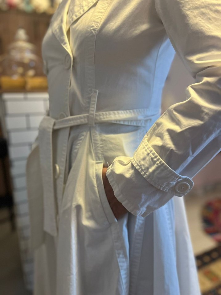 TRENCKOT BEYAZ DAR KALIP - Görsel 2