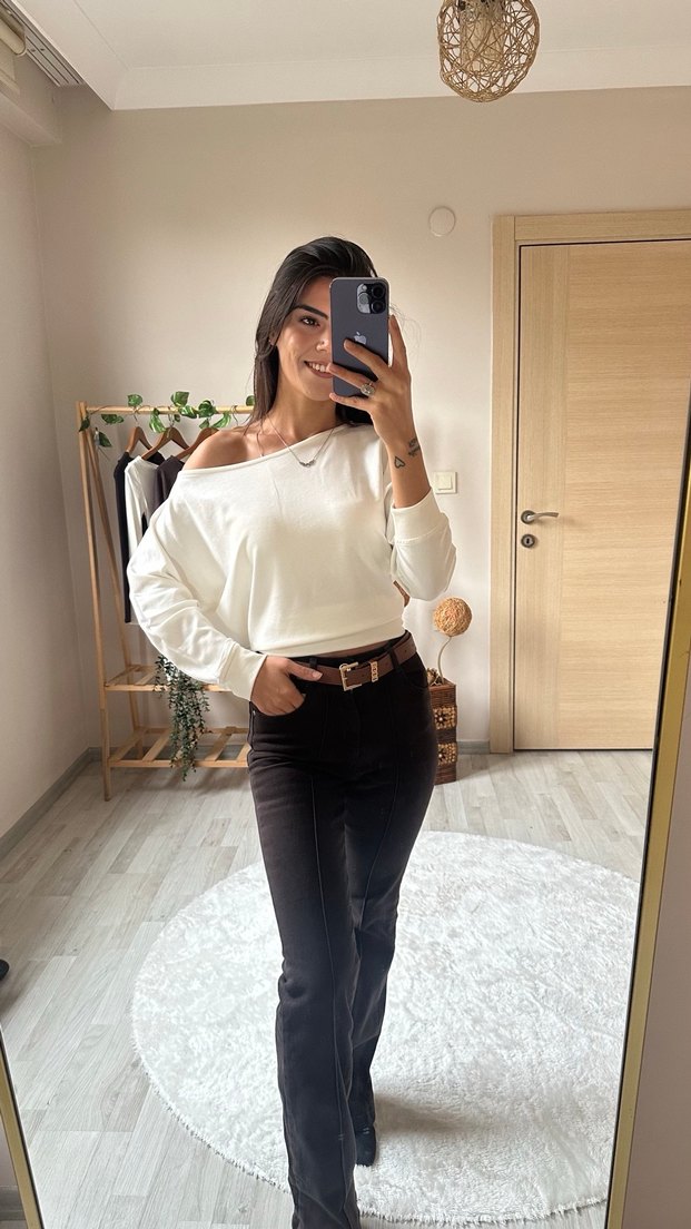 Kadın Kahverengi Kemerli  Pantolon - Görsel 4