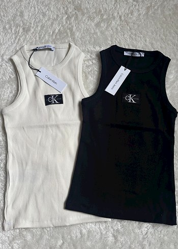 Beyaz Kadın Crop Top Kolsuz Calvin Clean - Görsel 4