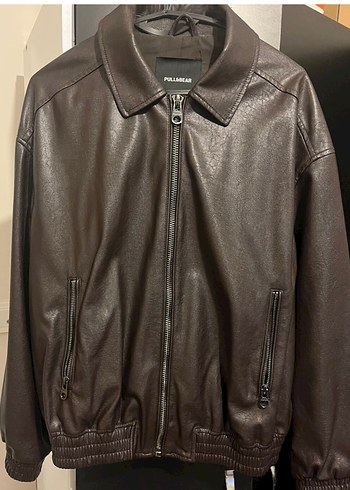 Pull and Bear Pull Bear Kahverengi Deri Ceket