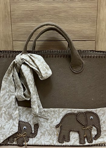 Fil Desenli Kahverengi Hobi Çantası - Görsel 2