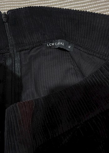 Siyah Kadın kadife piliseli Mini Etek - Görsel 3