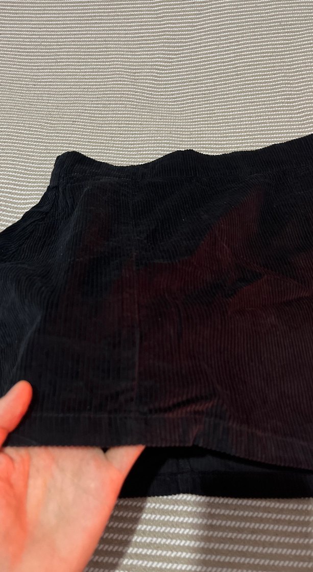 Siyah Kadın kadife piliseli Mini Etek - Görsel 2