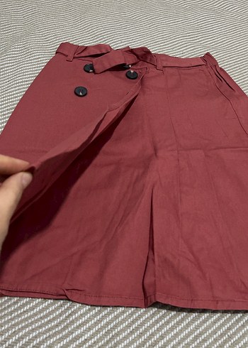 Kiremit rengi Düğmeli Midi Etek - Görsel 2