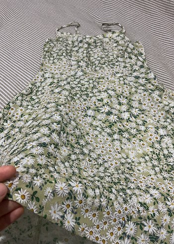 Çiçek Desenli Uzun Askılı Bohem Elbise - Görsel 2