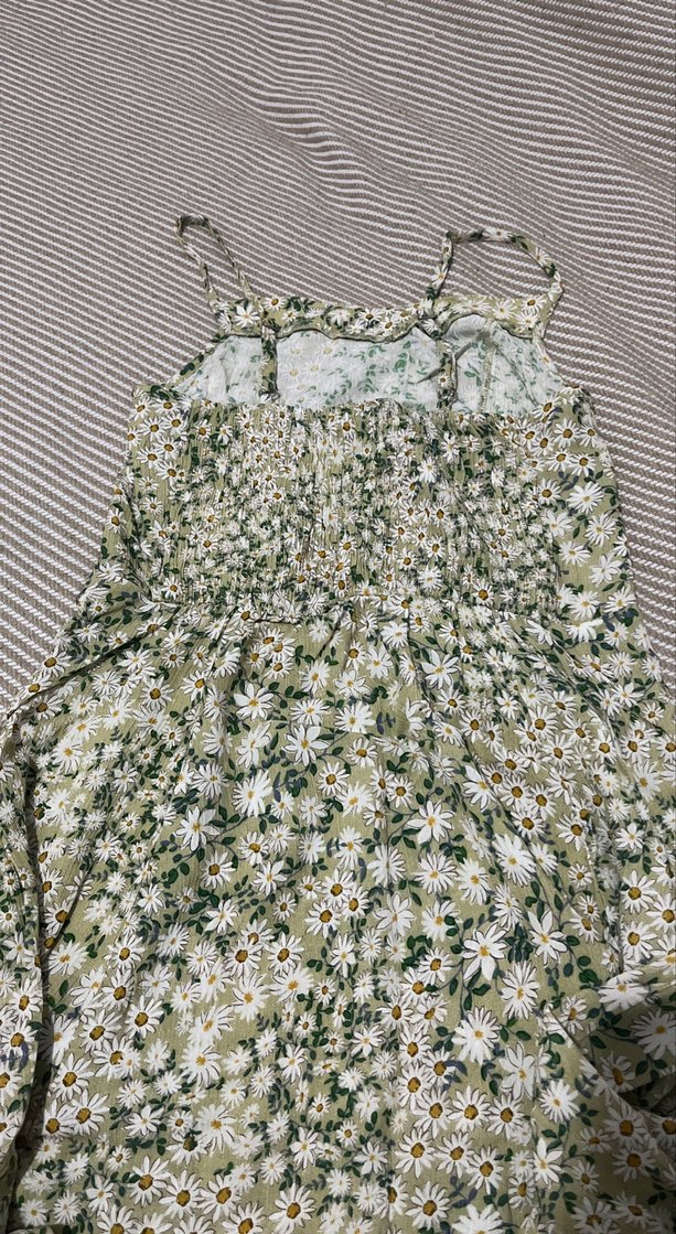 Çiçek Desenli Uzun Askılı Bohem Elbise - Görsel 4