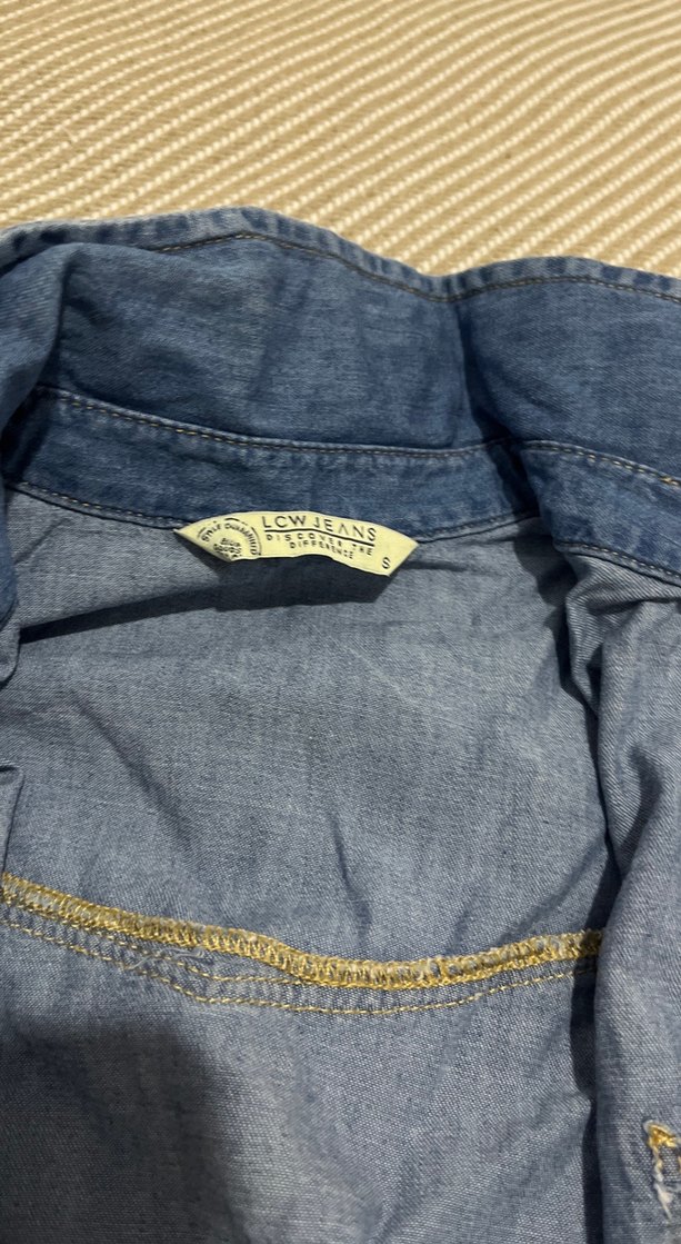 Düğmeli Uzun Kot elbise - Görsel 3