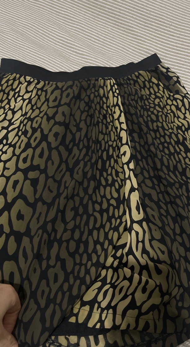 Kadın Altın Renkli Yılan Desenli Midi Etek - Görsel 3