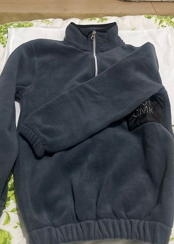 Gri Yarım Fermuarlı Erkek Polar Sweatshirt - Görsel 4