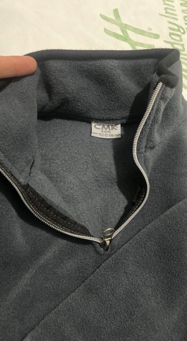 Gri Yarım Fermuarlı Erkek Polar Sweatshirt - Görsel 5