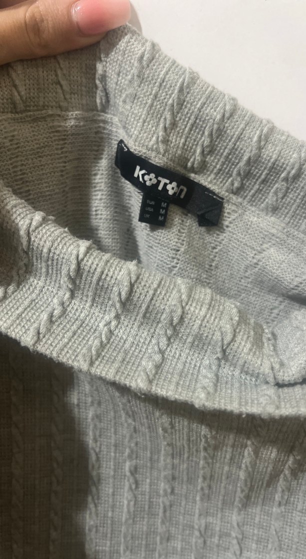 Gri Kadın Triko Uzun Kollu Bluz - Görsel 4