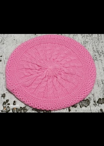 Bordo Örgü Kadın Bere - Görsel 2