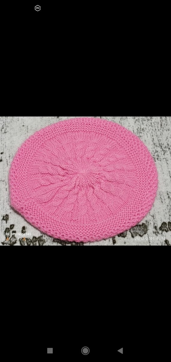 Bordo Örgü Kadın Bere - Görsel 2