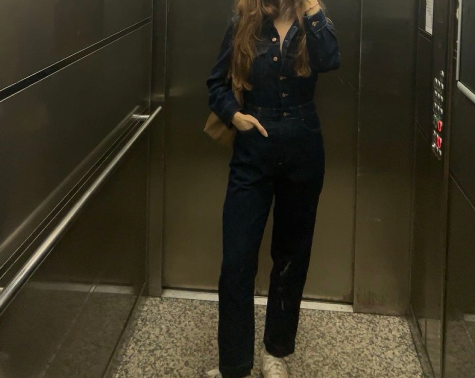 Zara Lacivert Kadın Denim Tulum - Görsel 2