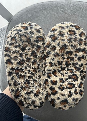 Kahverengi Leopar Desenli çocuk Terlik - Görsel 2