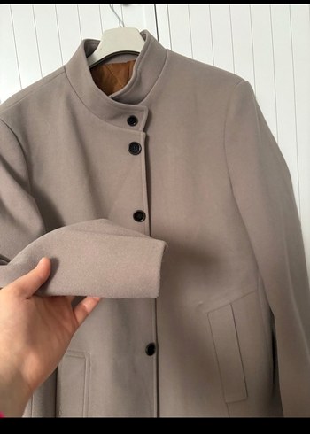 Düğmeli Bej erkek Kaban ML  BEDEN - Görsel 3