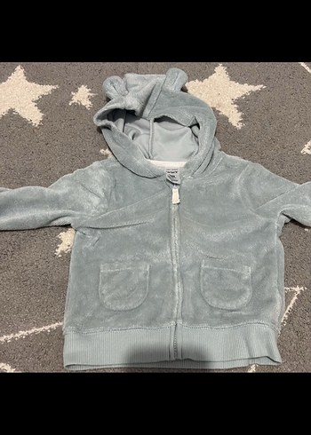 Gri Peluş Bebek Tulumu Kapüşonlu - Görsel 3