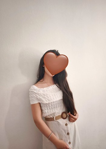 beyaz omzu düşük bluz - Görsel 2