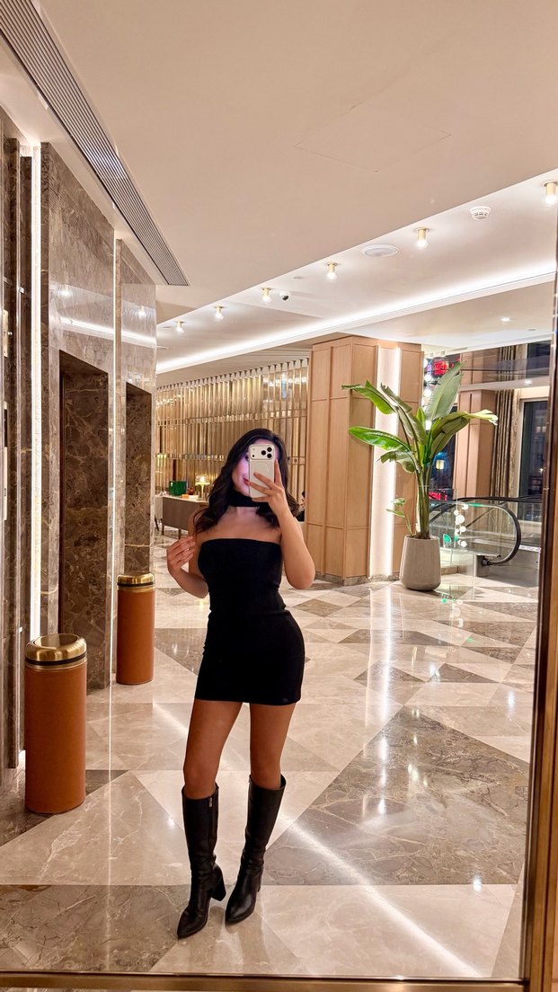 Siyah Straplez Mini Elbise - Görsel 2