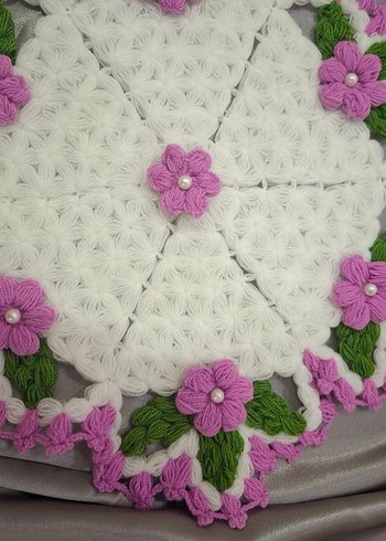 Pembe Çiçekli inci detaylı lif modeli - Görsel 2