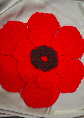 El Örgüsü Kırmızı Çiçek Motifli lif modeli - Görsel 3