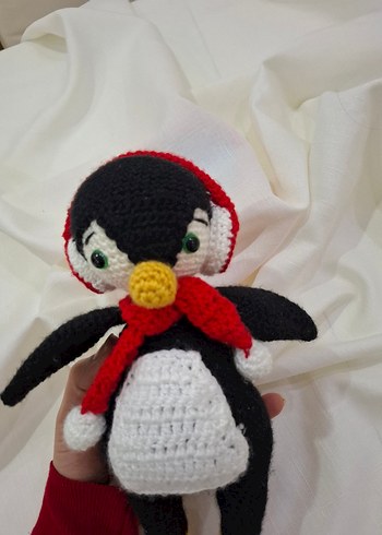 Renkli Örgü Penguen Peluş Oyuncak - Görsel 2