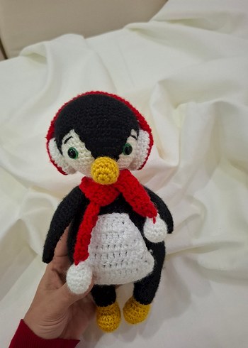 Renkli Örgü Penguen Peluş Oyuncak - Görsel 3