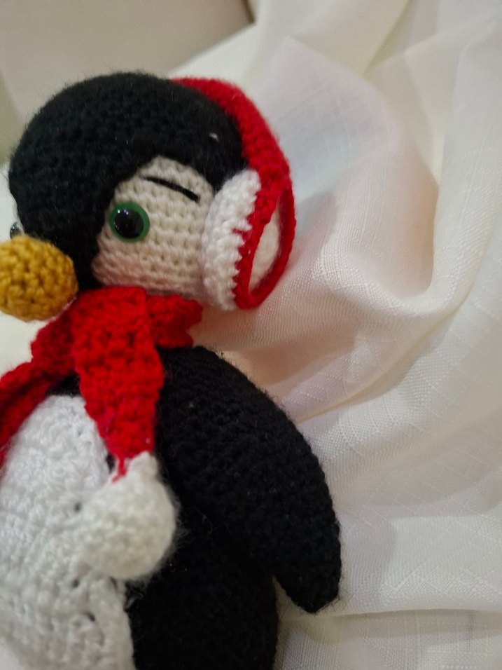 Renkli Örgü Penguen Peluş Oyuncak - Görsel 5