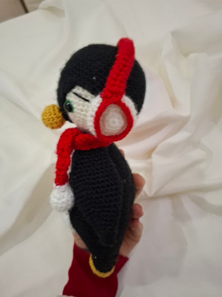 Renkli Örgü Penguen Peluş Oyuncak - Görsel 4