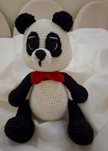 Renkli Örgü Panda Peluş Oyuncak - Görsel 8