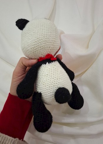 Renkli Örgü Panda Peluş Oyuncak - Görsel 4