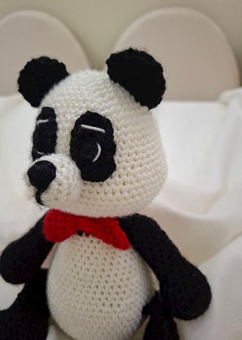 Renkli Örgü Panda Peluş Oyuncak - Görsel 6