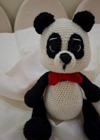 Renkli Örgü Panda Peluş Oyuncak - Görsel 7