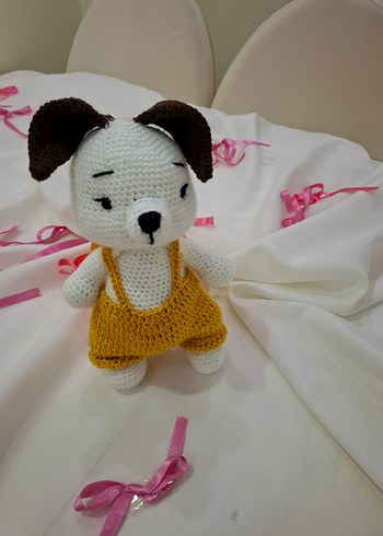 Renkli Tulumlu Kahverengi Oyuncak köpek - Görsel 6