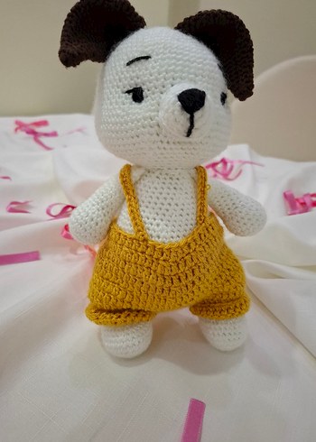 Renkli Tulumlu Kahverengi Oyuncak köpek - Görsel 4