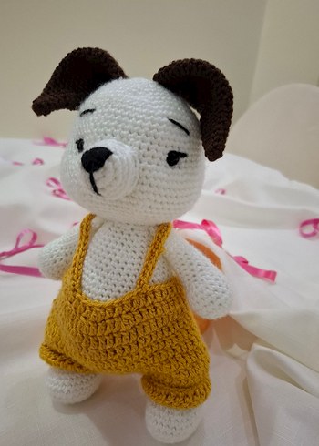 Renkli Tulumlu Kahverengi Oyuncak köpek - Görsel 7