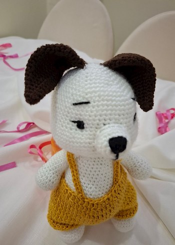 Renkli Tulumlu Kahverengi Oyuncak köpek - Görsel 3