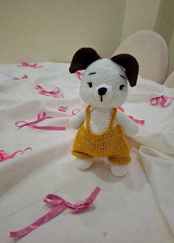 Renkli Tulumlu Kahverengi Oyuncak köpek - Görsel 2