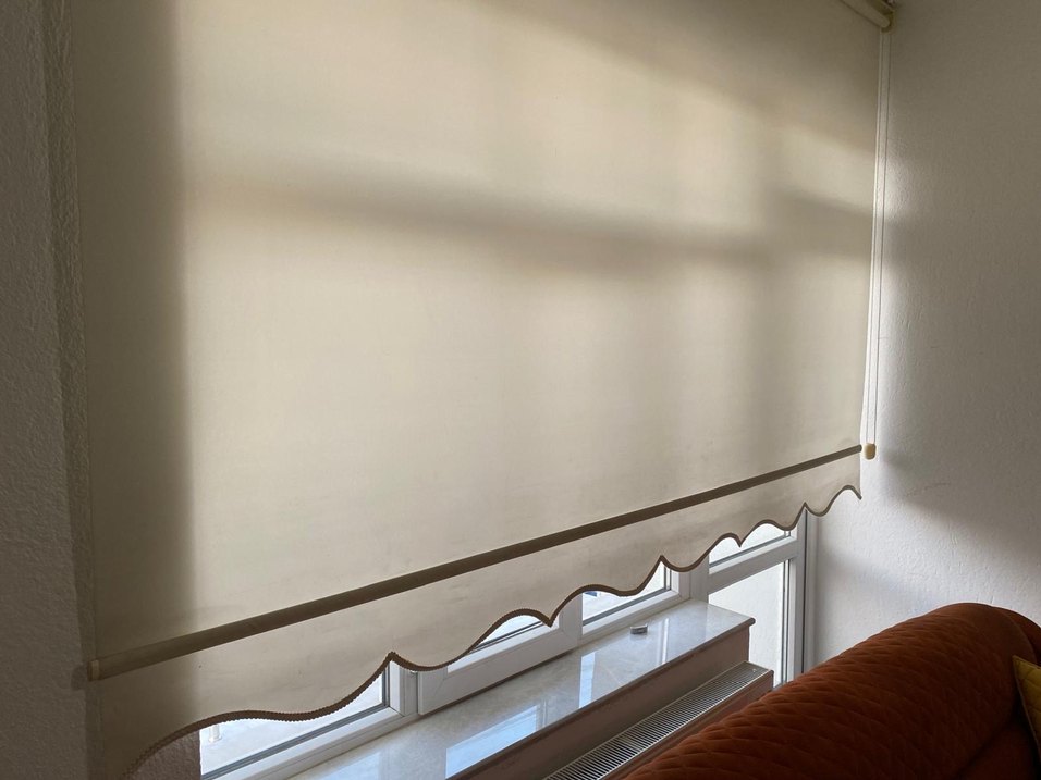 Bej Modern Klasik Düz Stor Perde - Görsel 3